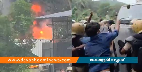 താമരശ്ശേരിയിൽ അറവ് മാലിന്യ സംസ്‌കരണ പ്ലാന്‍റിനെതിരെ പ്രതിഷേധം; കല്ലേറിൽ എസ്പിക്ക് പരിക്ക്