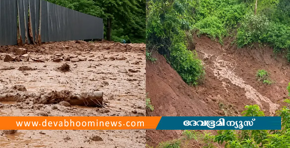 പാണക്കാട് ദേശീയപാതയിൽ മണ്ണിടിച്ചിൽ; ആളുകള്&zwj; രക്ഷപ്പെട്ടത് തലനാരിഴയ്ക്ക്