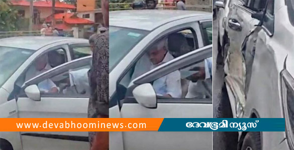 ജി സുകുമാരന്&zwj; നായര്&zwj; സഞ്ചരിച്ച വാഹനം അപകടത്തില്&zwj;പ്പെട്ടു