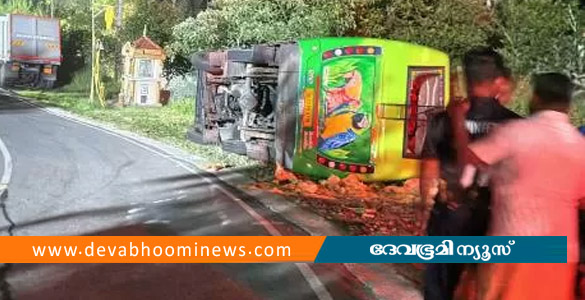 ഇടുക്കിയിൽ വിനോദ സഞ്ചാരികളുടെ ബസ് മറിഞ്ഞു; 14 പേർക്ക് പരിക്ക്